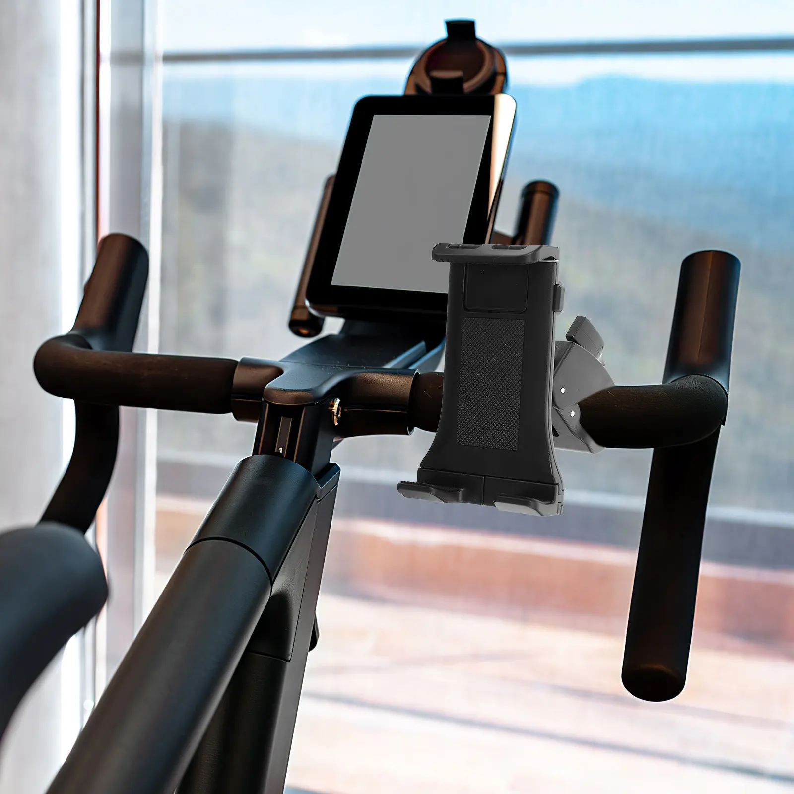 

Adjustable Exercise Bike Phone Mount Treadmill Tablet Holder Stand for Handlebar Easy Install No Removal Case Needed
