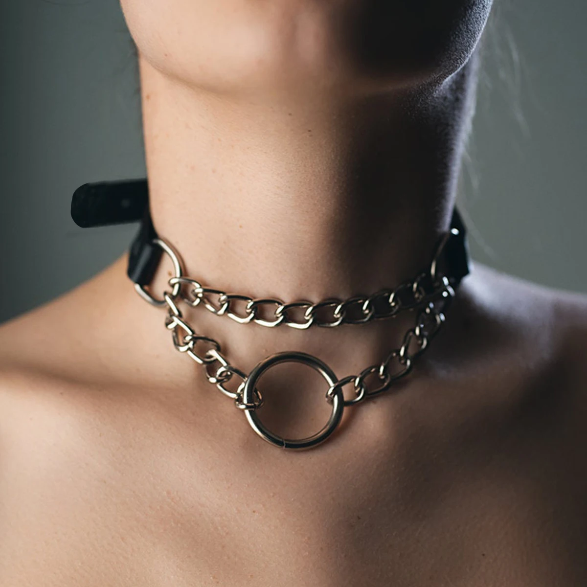 Choker With O-ring Leather Choker Collar With Choker Kitty Collar With O-ring Choker for Woman Fetish Exotic Accessorie