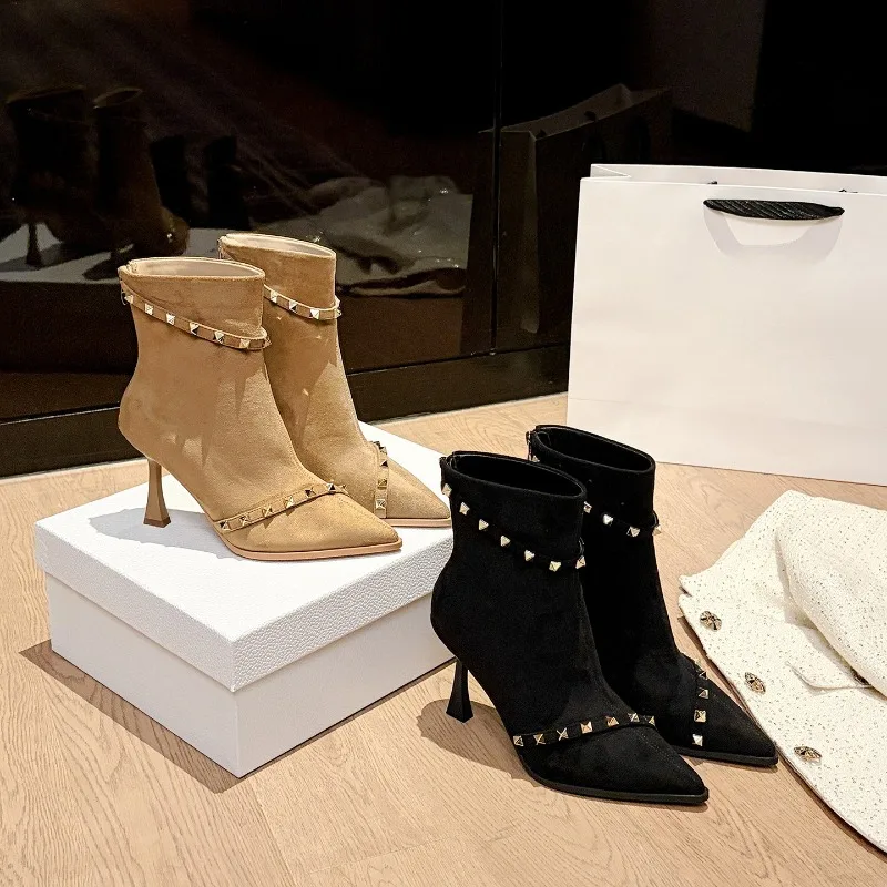 botas-de-mujer-de-tacon-alto-elasticas-ajustadas-con-punta-de-ante-con-remaches-botines-de-tacon-alto-botas-feminina
