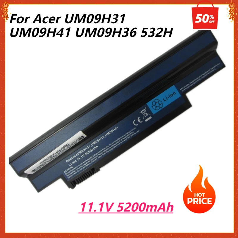 

Laptop Battery for Acer Aspire LT21 10.1'' Inch LT2101n UM09G51 UM09G71 UM09G75 UM09H56 UM09H70 UM09H31 UM09H41 UM09H36 532H