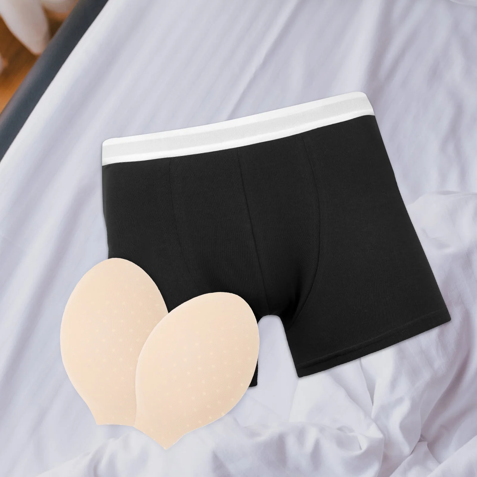 Sous-vêtements en éponge perforée pour hommes, 4 pièces, bonnets améliorants, slip de bain, coussinets bombés en forme de U, sport, Fitness, insertion de sous-vêtements