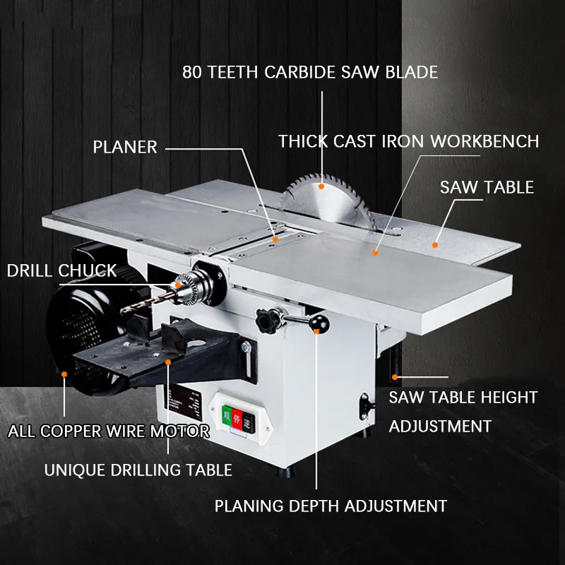 Pialla multifunzionale per la lavorazione del legno pialla elettrica orizzontale punzonatrice combinata professionale multifunzionale