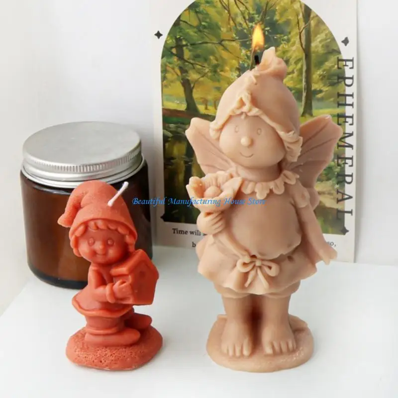 E56A فتاة على شكل قالب شمع معطر قالب سيليكون النحت قوالب الايبوكسي الراتنج الروائح صياغة قالب صنع المجوهرات العرض #5