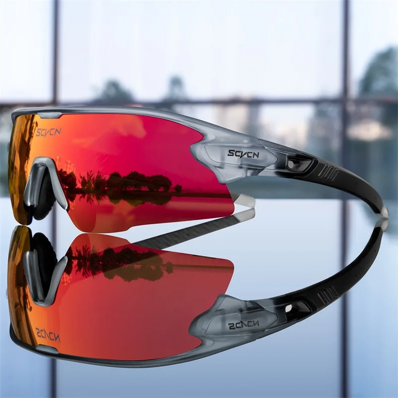 【セール中】SCVCN サイクリングメガネマウンテン自転車スポーツ男性サングラスゴーグル屋外 MTB ロードランニングサングラス UV400 保護眼鏡