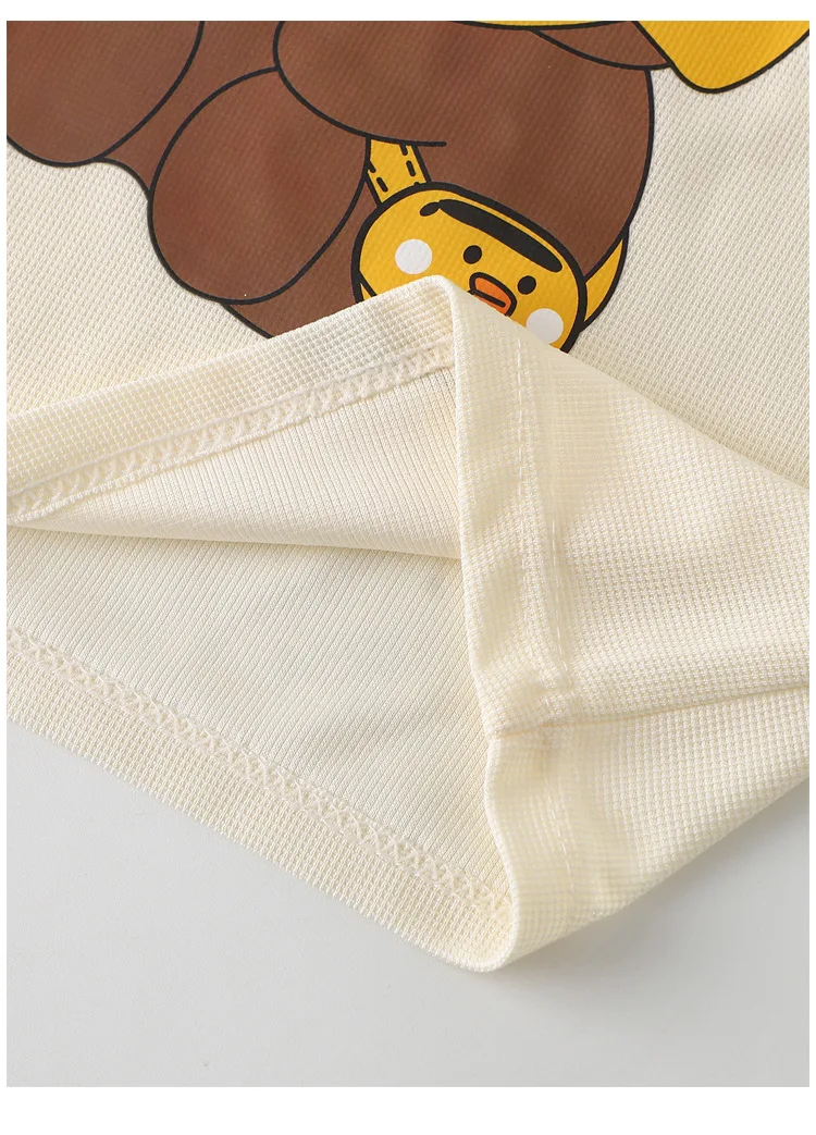 2026 Summer Kids Thin Outfit Girls Boys Cute Bear Print T-Shirt+Solid Color Shorts 2Pcs Clothing Loose Soft Children Set image 6