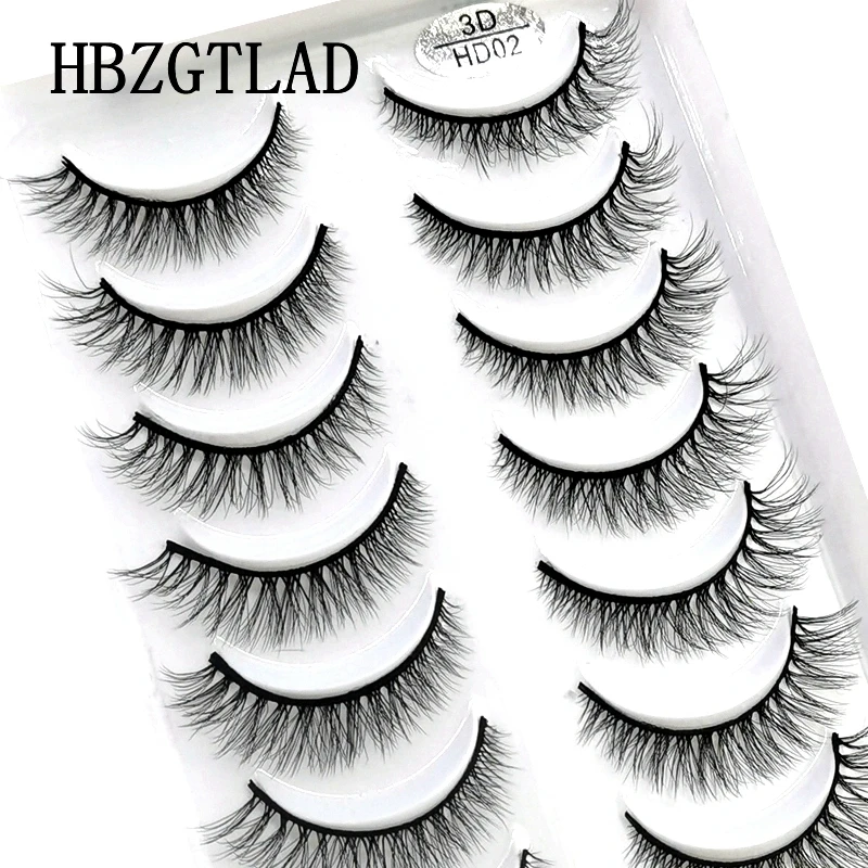 HBZGTLAD 10 Paar künstliche Nerz-Falsche Wimpern, natürliches langes Make-up, 3D-Nerzwimpern, Verlängerungswimpern, kurze Nerzwimpern für Schönheit – Detail 31