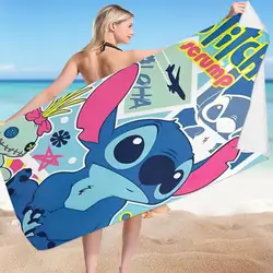 Kawaii Disney Stitch Beach Towel Cartoon Style Microfiber Large Beach Towel Bath Towel Multifunctional Square Towel Beach Towel