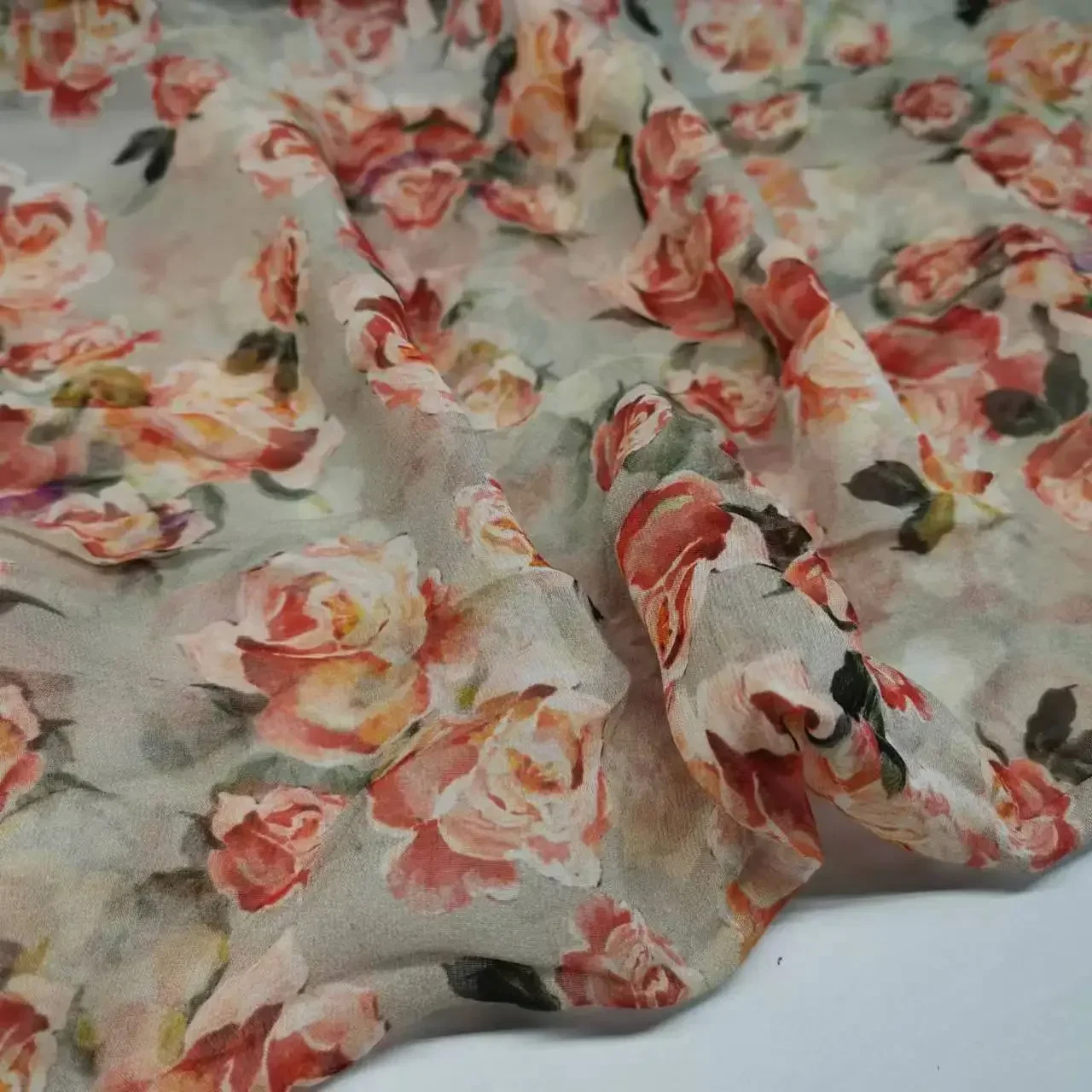 Silk Chiffon Pure Silk Rose Fabric 2 meters