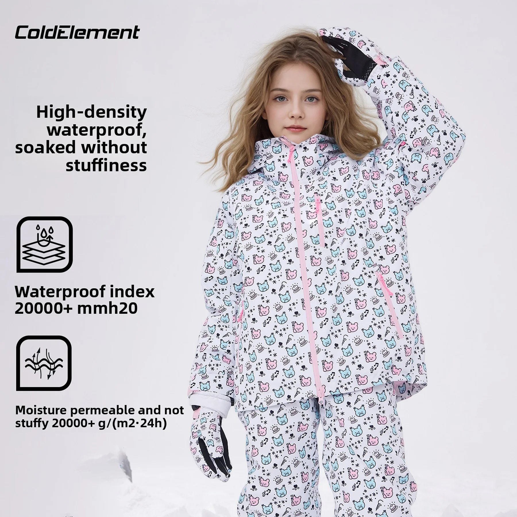 

Coldelement Girls Ski Jacket Warm Waterproof Windproof Cold Weather Skiing Apparel Girls Ski Suit Girls Winter Jacket