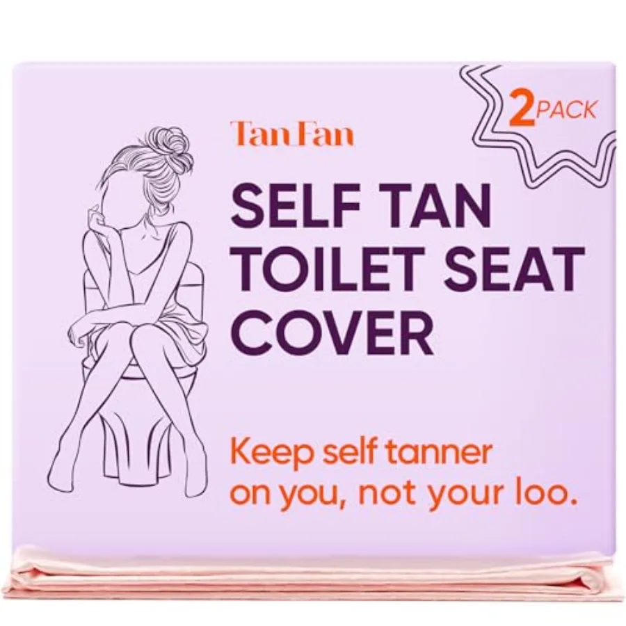 Tan Fan Housse de siège de toilette auto-bronzante 100 Poly soyeux résistant aux taches Protege votre chaux des taches auto-bronzantes Grande taille pour tous