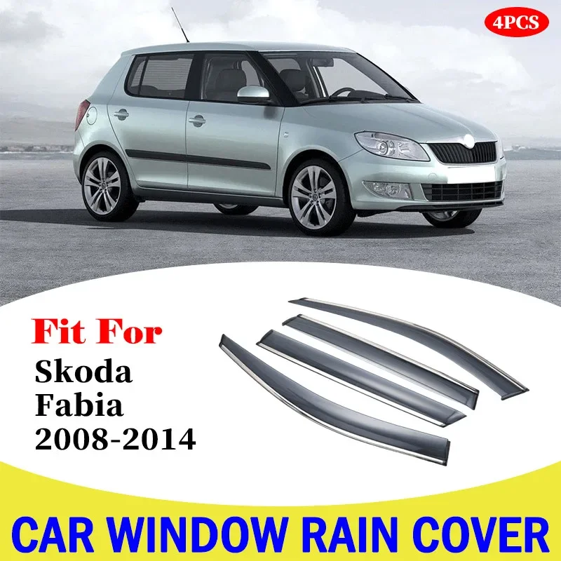 For Skoda Fabia 2008-2014 window visor car rain shield awning trim cover Side Window Door Rain Sun Shield car accessories parts