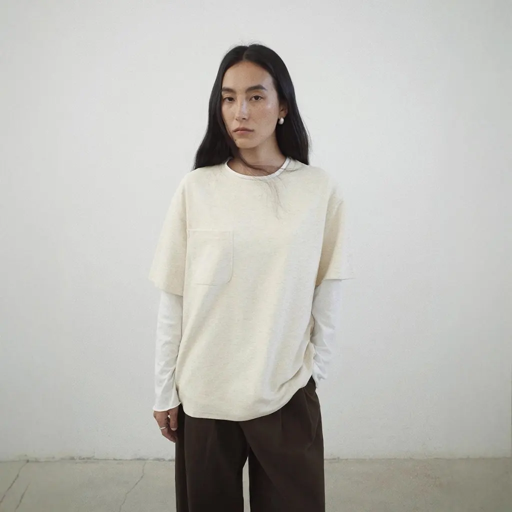 

Осенняя хлопковая свободная футболка с длинными рукавами Love And Nancy Thirteen Rows в корейском стиле с круглым вырезом премиум-класса Xinjiang