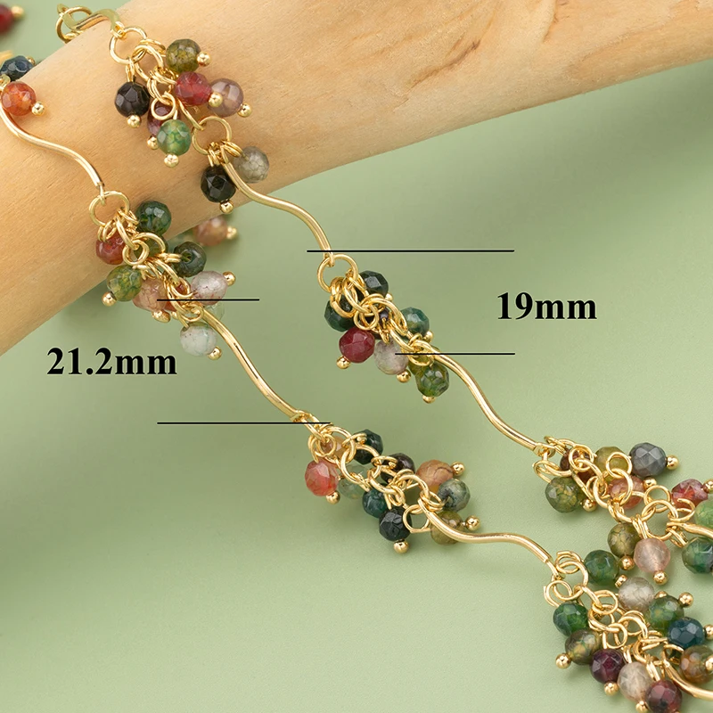 assoonas C285, DIY-Kette, nickelfrei, 18k vergoldet, Kupfer, Naturstein, Zirkone, DIY-Armband-Halskette, Schmuckherstellung, 50cm/Stück – Detail 4