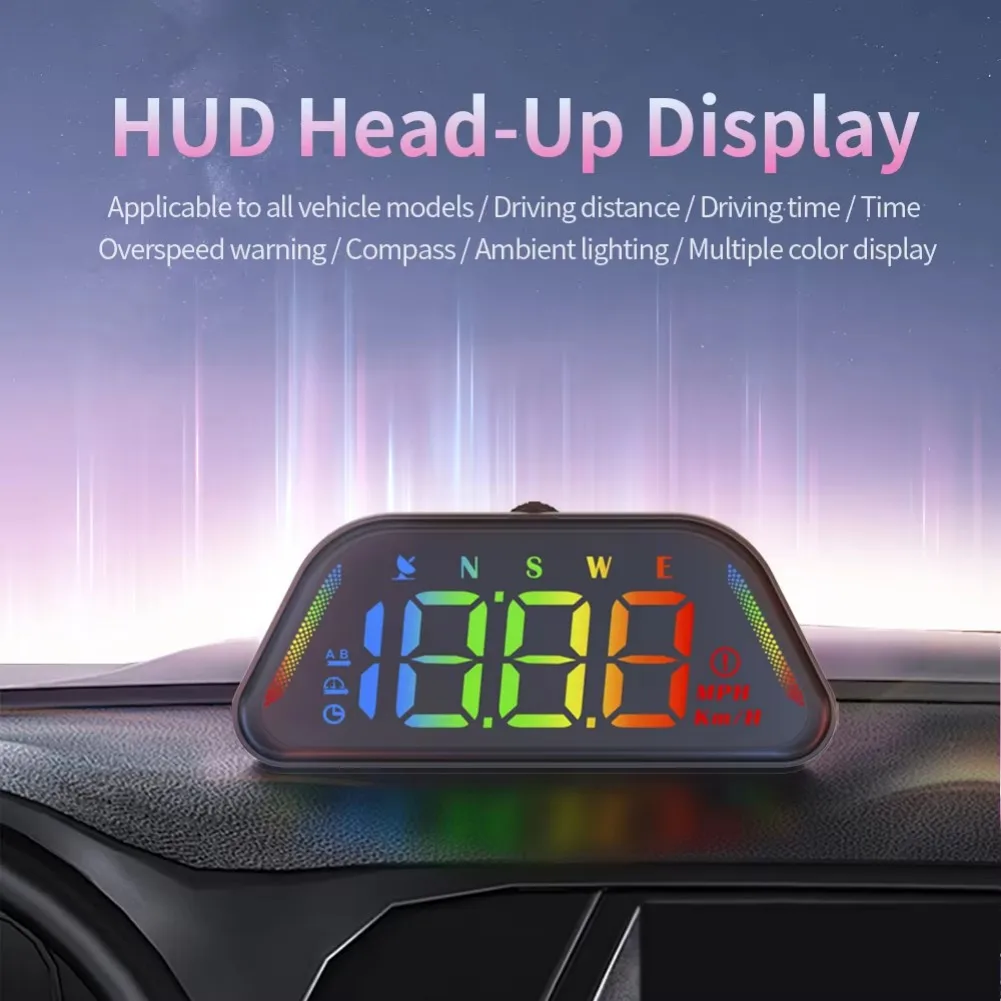 For Car Dashboard Digital Speedometer for gps Monitor Car Hud 11.8*1.8*5cm KM H Or MPH Units Auto Brightness Sensor