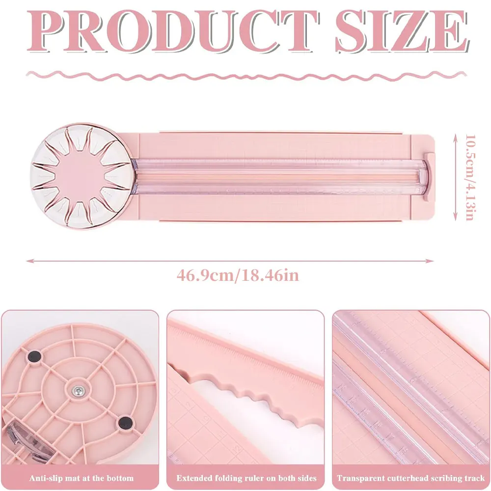 1PC 12 in 1 paper cutter with cutting line guide, 360° rotation, suitable for DIY scrapbooking, cards, gift box wrapping paper.