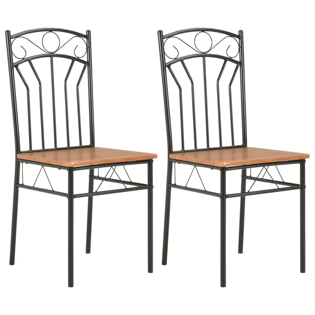 

Set of 2 Brown Dining Chairs - Stylish & Durable Seating for Home Decor