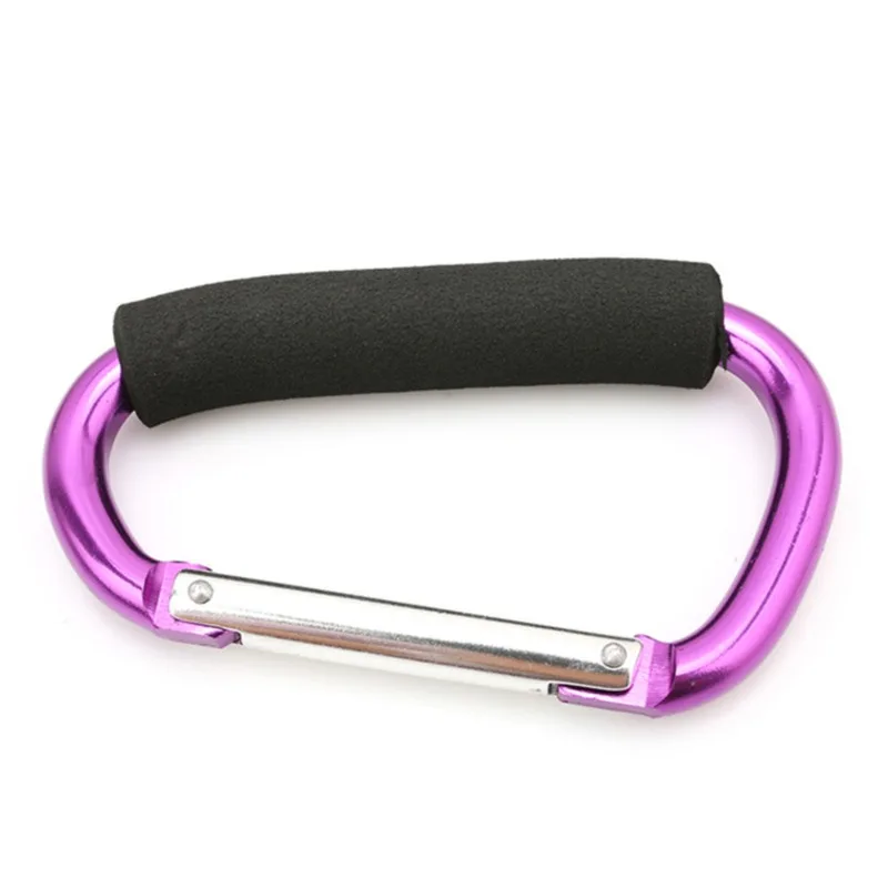 Großer Karabiner, Kinderwagen-Haken, Organizer, Aluminium, D-Ring, Federverschluss, Schlüsselanhänger-Clip, Tragegriff zum Aufhängen von Geldbörsen, Einkaufstaschen – Detail 11