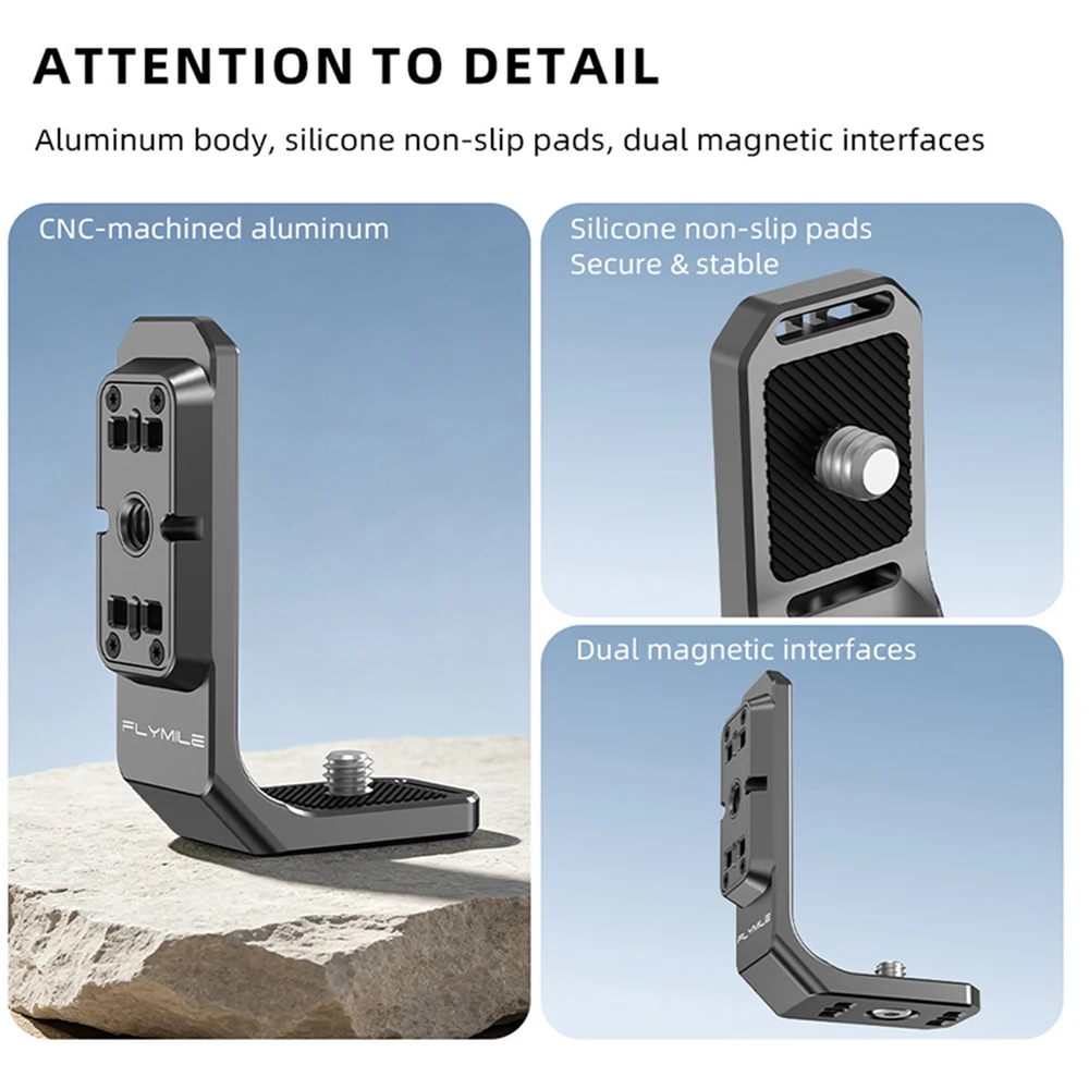 For Insta360 X6 L-Shape Mount Bracket Stand Quick-Release Horizontal Vertical Holder Dual Magnetic Interface Extension Adapter
