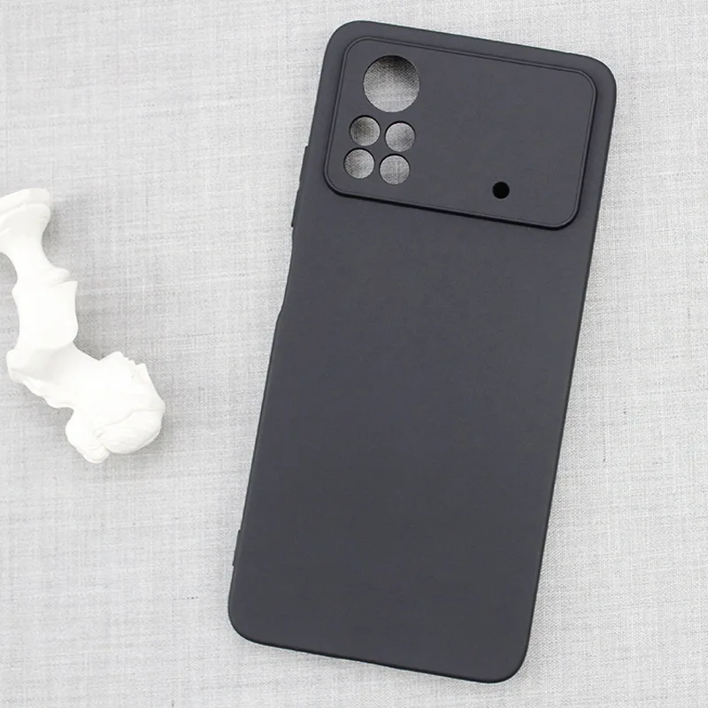 Étui de Protection en Silicone pour Xiaomi Poco X4 Pro 5G, housse de Protection en Silicone souple et mat pour téléphone POCO X4 PRO 5G, étui noir