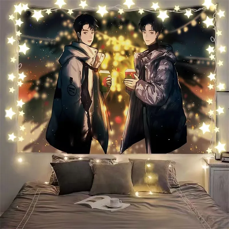 背景布、吊り下げ布壁布寮の部屋の改修「王 Yibo Xiao Zhan」アニメファングッズ by Bojunyixiao