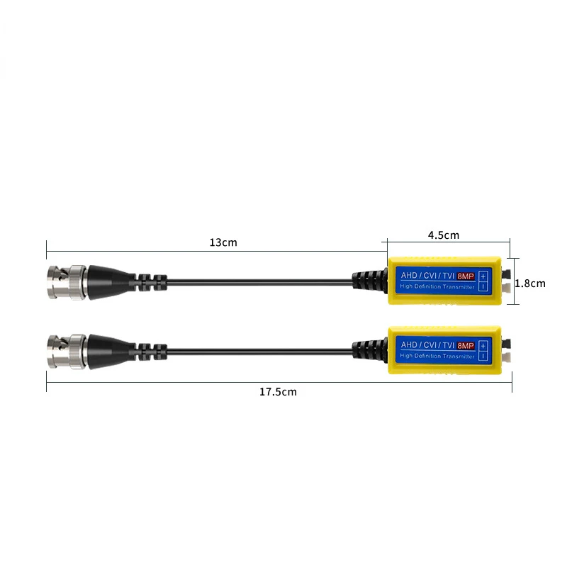 เครื่องส่งสัญญาณ AHD CVI TVI แบบโคแอกเซียลตรวจสอบ HD สายเคเบิลเครือข่าย BNC ส่งสัญญาณวิดีโอ