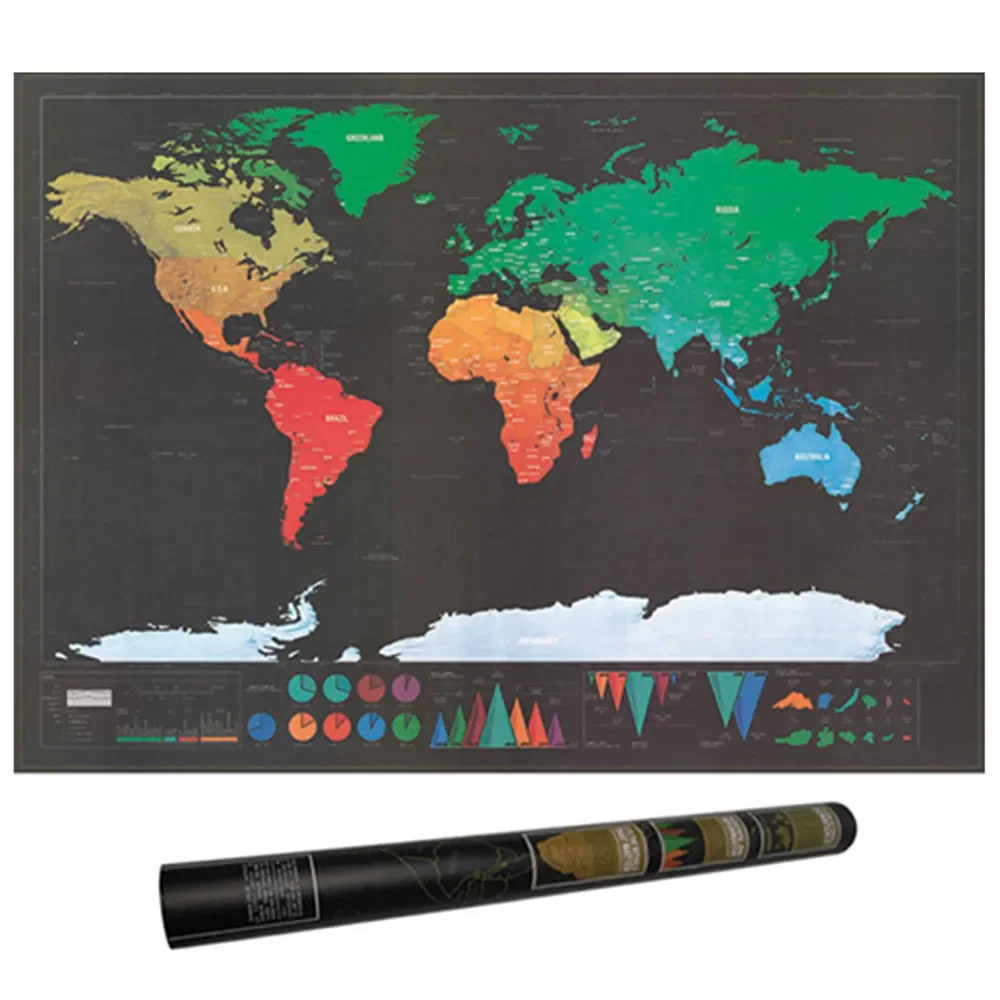 Top Markable Travel Scratch Maps Gold Foil GlobalScratch Maps Scratch Off Foil Layer Coating Maps Wereldkaart Luxury Travel Gift