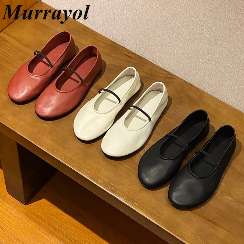 

Round Toe Shallow Mouth Flat Shoes Women's Elastic Band Lazy Loafers Spring Autumn Soft Sole Ballet Shoes Mary Jane Shoes