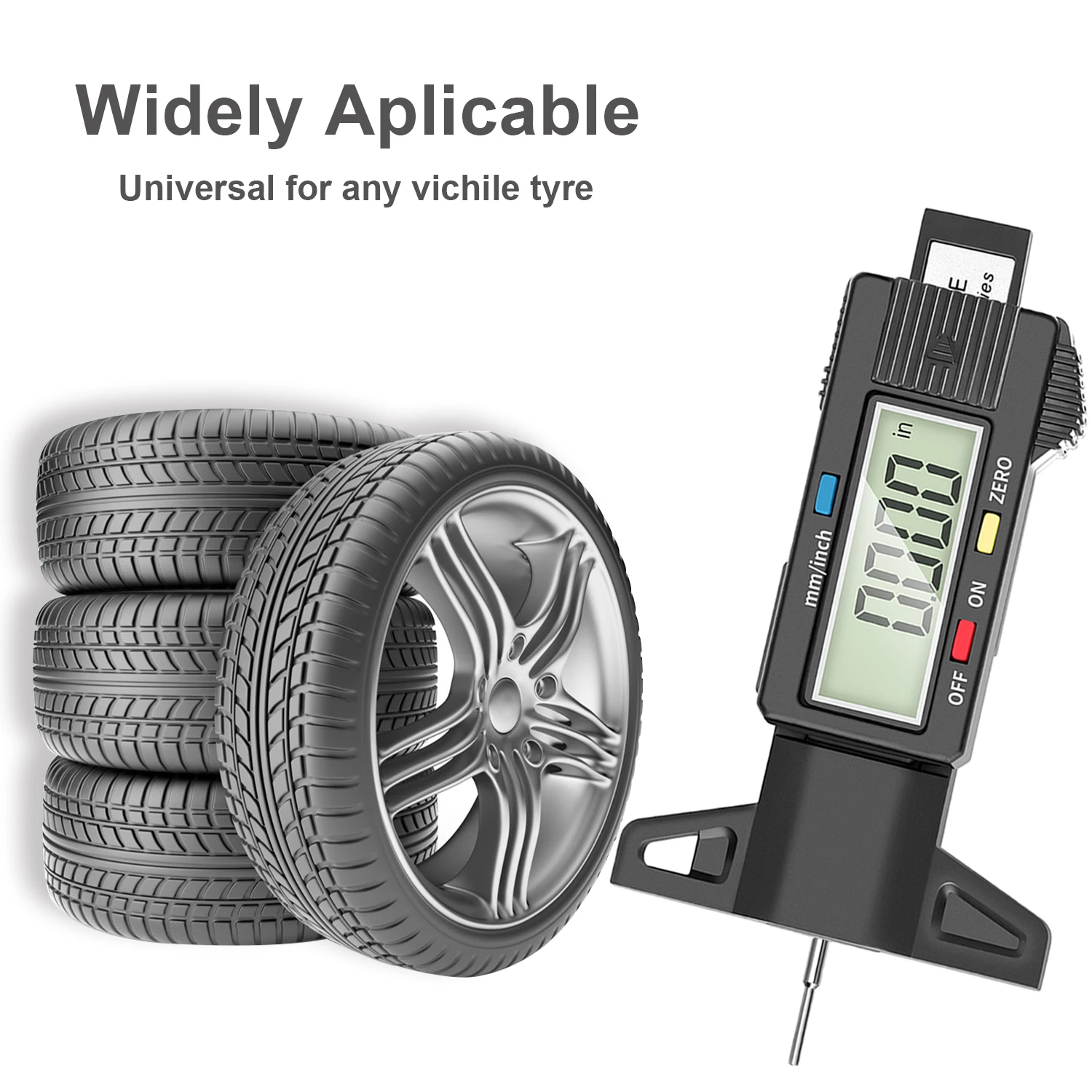 ATsafepro Digital Truck Tire Tread Gauge Reifenprofilmesser Tyre Thread Guage Car Gadget Thread Mark Measuring Tool Monitoring