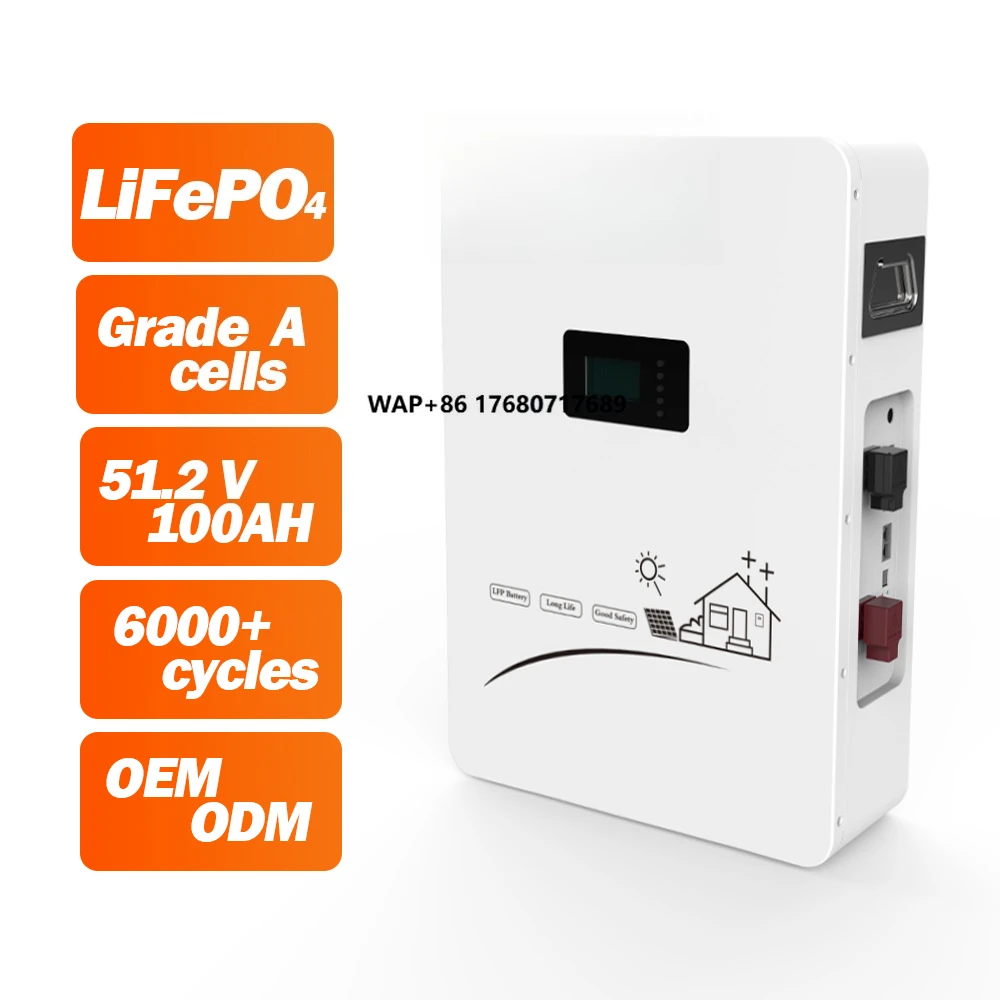 

Top Brand Lifepo4 Lithium Ion Batteries 51.2V 5Kwh 10Kwh 15Kwh 100Ah 200Ah 300Ah Wall Mounted Solar Energy Battery