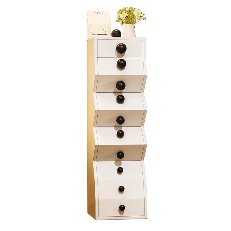 

Solid wood five-bucket irregular cabinet, bedroom, living room, entrance, creative retro style storage locker