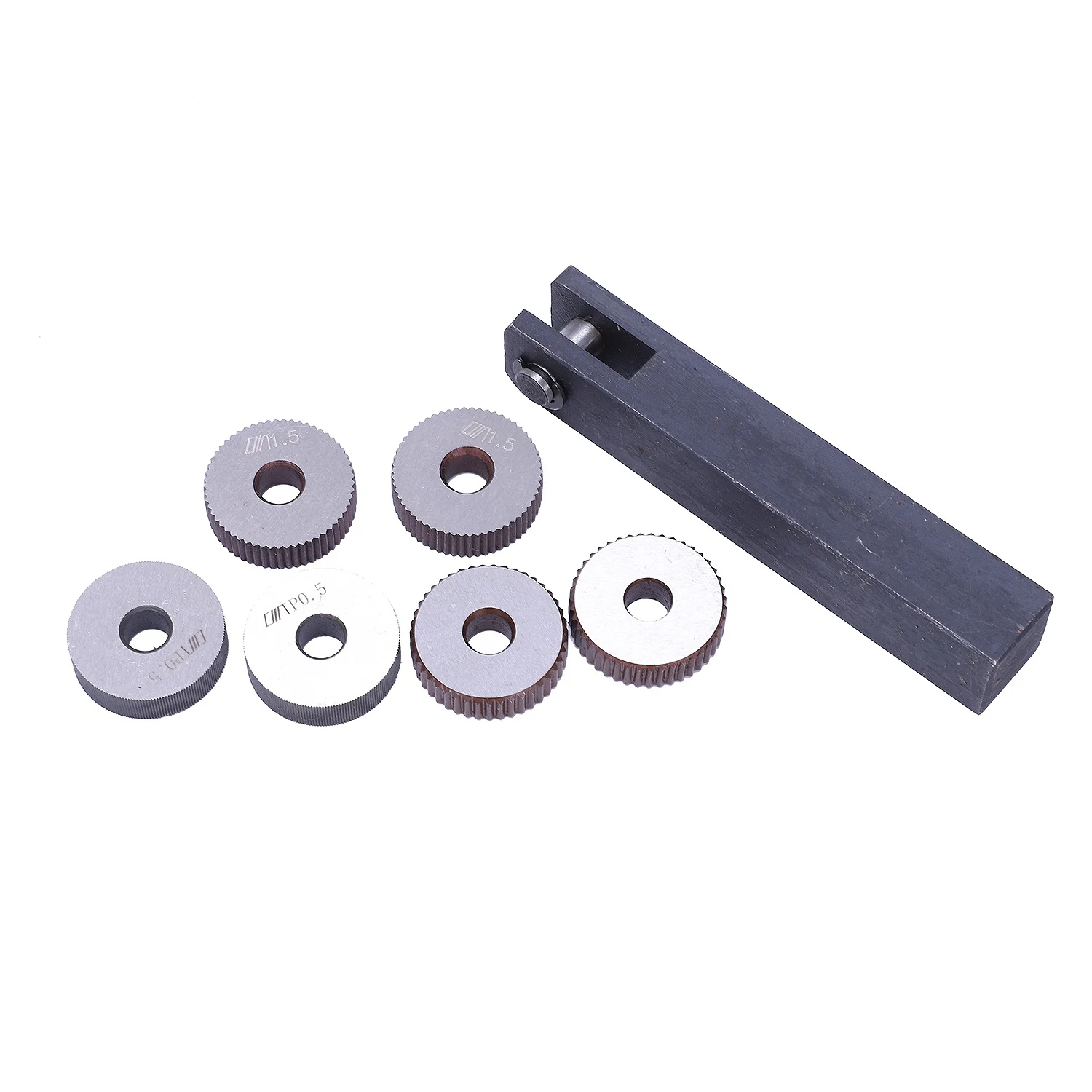 ABCD 7x Single Wheel Straight Linear Knurling Tool Set 0 5mm 1.5mm 2mm Pitch