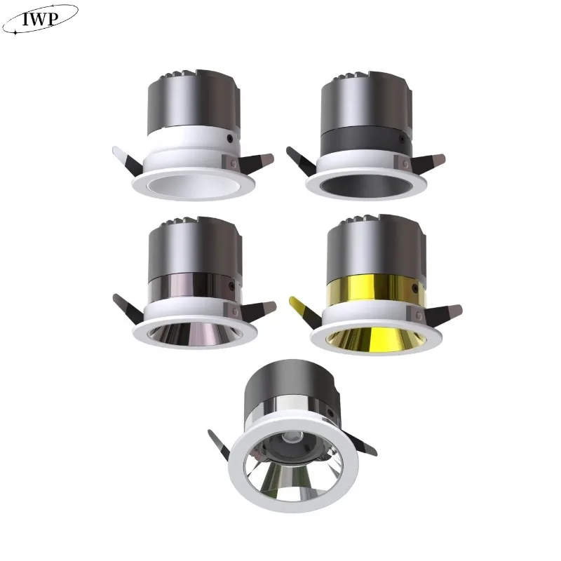 Lampu sorot LED COB bulat tersembunyi, Anti silau 38 ° dapat diredupkan CREE 10W 12W 15W langit-langit downlight 18W 20W Spot Mall lampu kantor