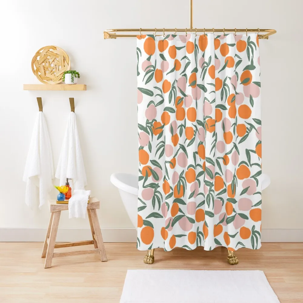 Peach pattern Shower Curtain Modern Accessory Bathrooms