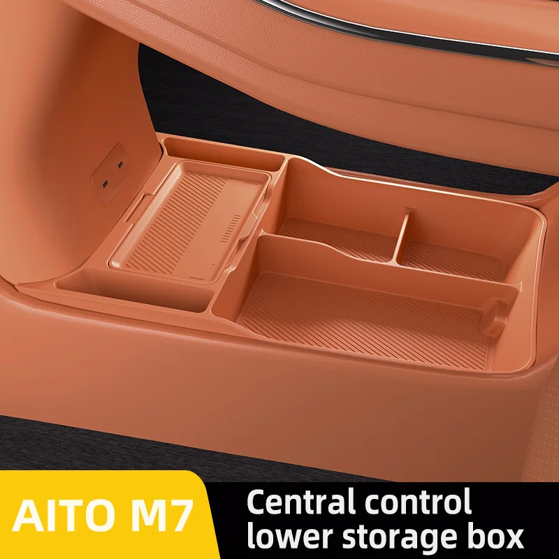 

For AITO M7 SERES 7 2024 Storage Box Center Armrest Hidden Box Cup Holder Organizer Interior Accessories