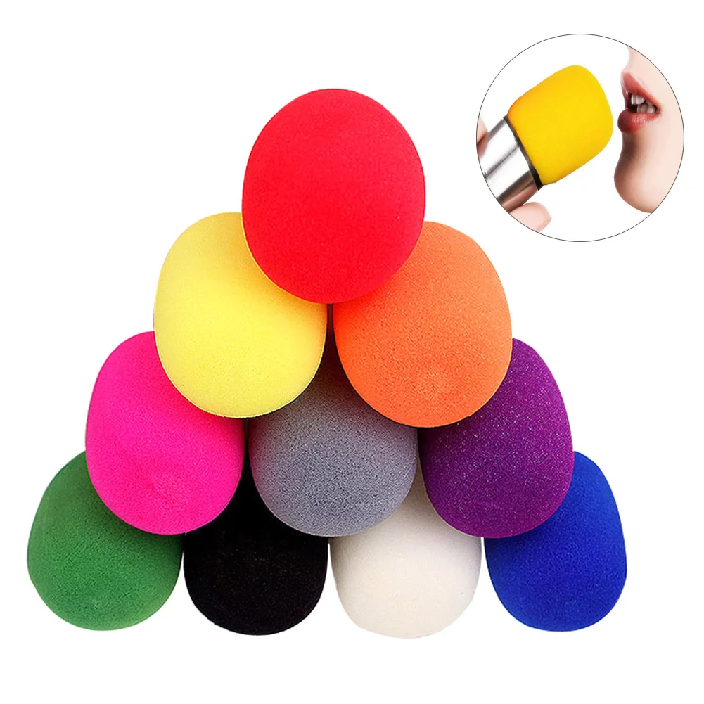 10pcs Sponge Microphone Cover Home Ktv Microphone Sponge Cover Sprayproof Windproof Sponge Cover