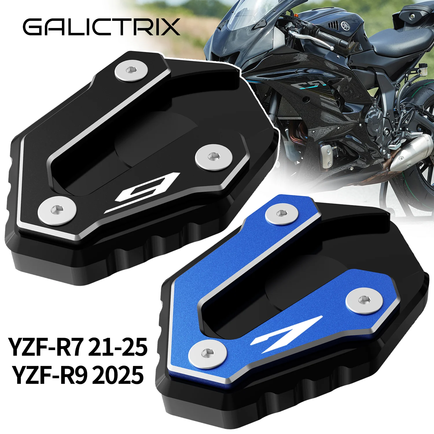 For YAMAHA R7 YZFR7 YZF-R7 YZF R7 R 7 2021-2025 R9 YZFR9 2025 Accessories Motorcycle Side Stand Extension Plate Kickstand Pad