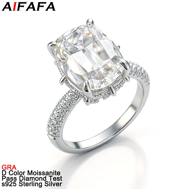 10 Carat Moissanite Rings s925 Sterling Silver Sparkling Luxury Wedding Ring Fine Jewelry Pass Diamond Test