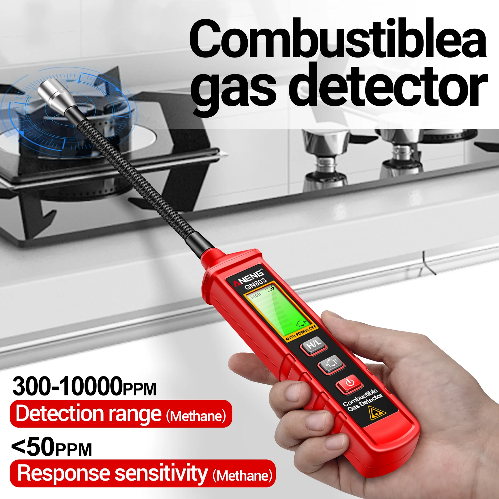 ANENG GN803 Handheld Gas Leak Detector Methane Combustible Gas Testers Portable Gases Concentration Analyzer Meter Leakage Tools