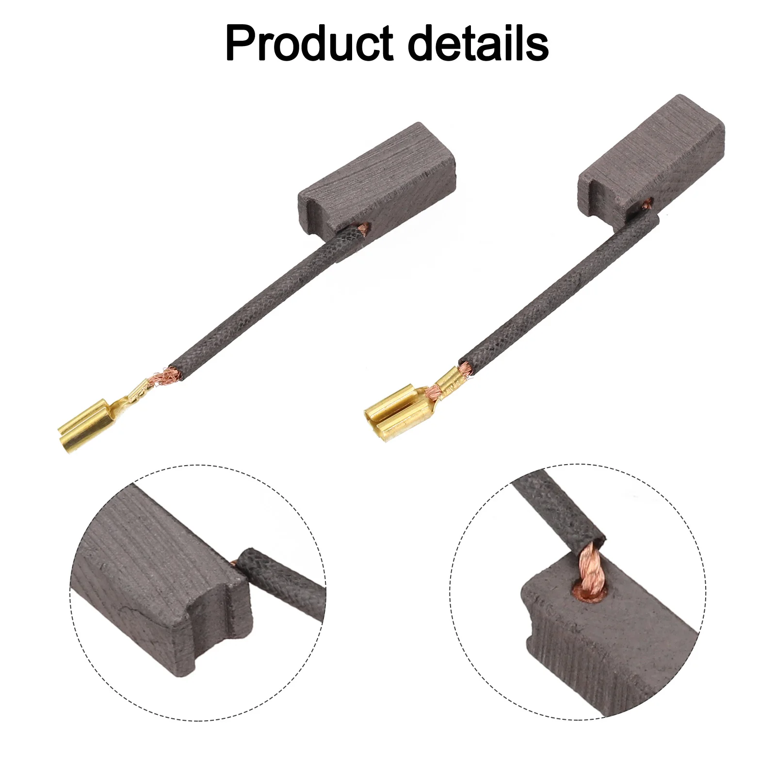 

2PCS Carbon Brushes for GBH36V-LI 36VF-LI GBH36V SDS Drills H36 MA D35 Model Replacement Parts 8x7x18.5mm with Copper Connectors