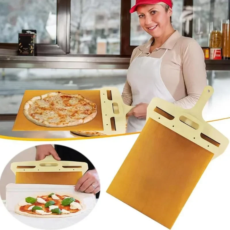 

Wooden Sliding Pizza Peel Sliding Pizza Shovel + Brushes Transfer Pizza Spatula Paddle Bread Baking Tool 55x35cm