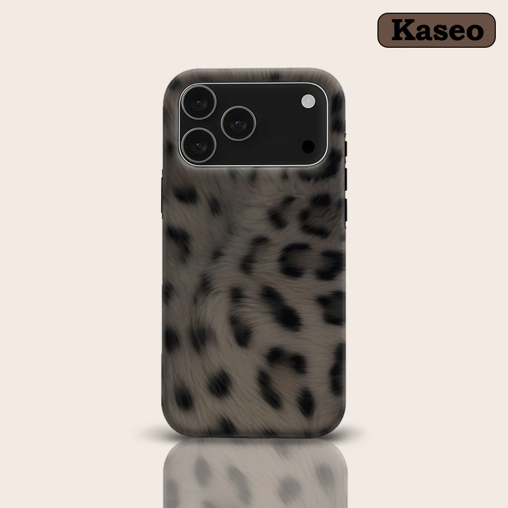 

KASEO Matte Bumper for Magsafe Case for IPhone 17 16 15 14 Plus 13 Pro Max Shockproof Hard PC Soft Leopard Fur Cover