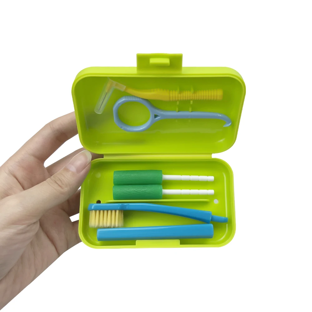 Kit de cuidado de Ortodoncia con cepillo de dientes plegable, cepillo Interdental, alineador de Chewies, alineador Invisible, removedor,