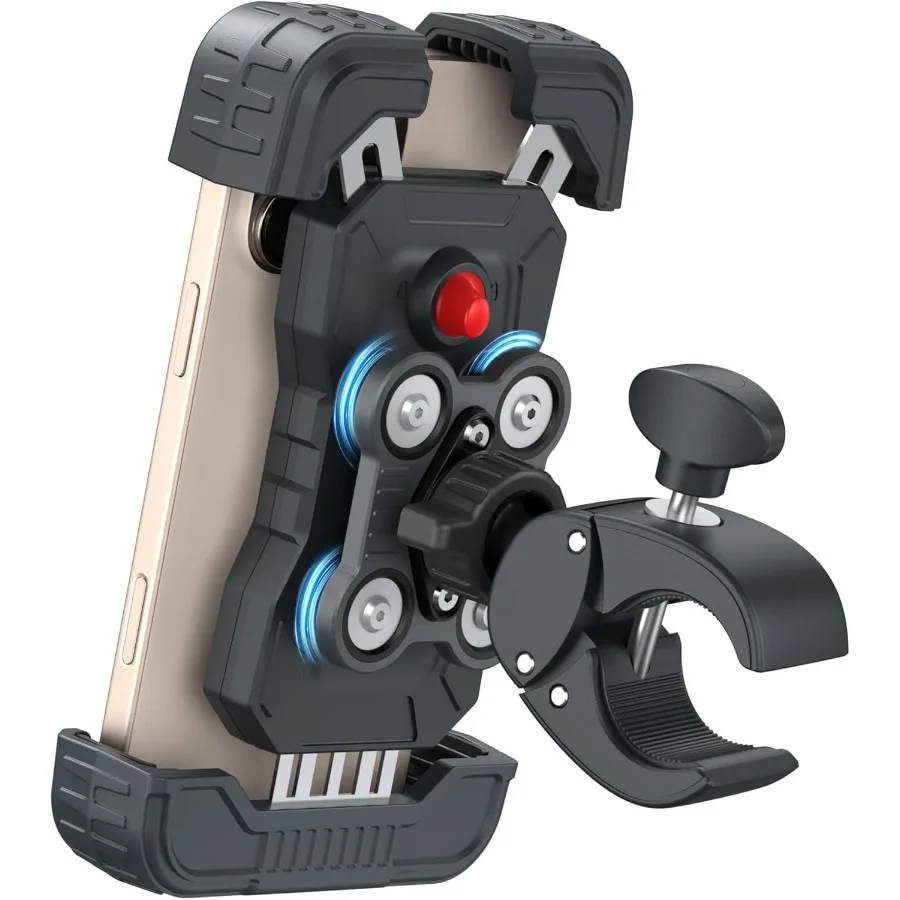 Support de téléphone pour moto pour résistance au vent de 150 mph et performances anti-secouement, convient aux grands téléphones de 7,2 pouces, Compatible avec iP