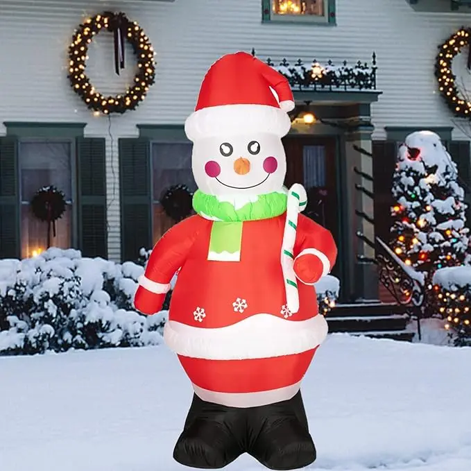 7.2Ft Christmas Inflatable Snowman with Built-in LED Lights Xmas Snowman Blow Up Yard Decor Christmas Outdoor Indoor Decorations