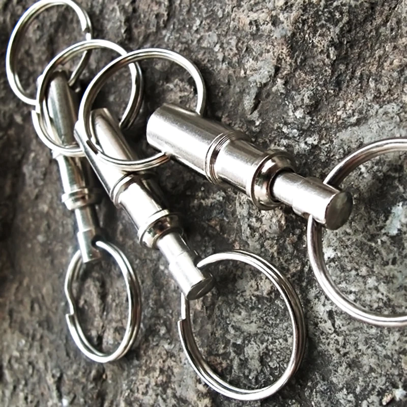 Detachable Keyring Pull Apart Metal Keychain Key Holder Dual Split Quick Release Key Chain Lock Holder Removable Jewelry Making image 3