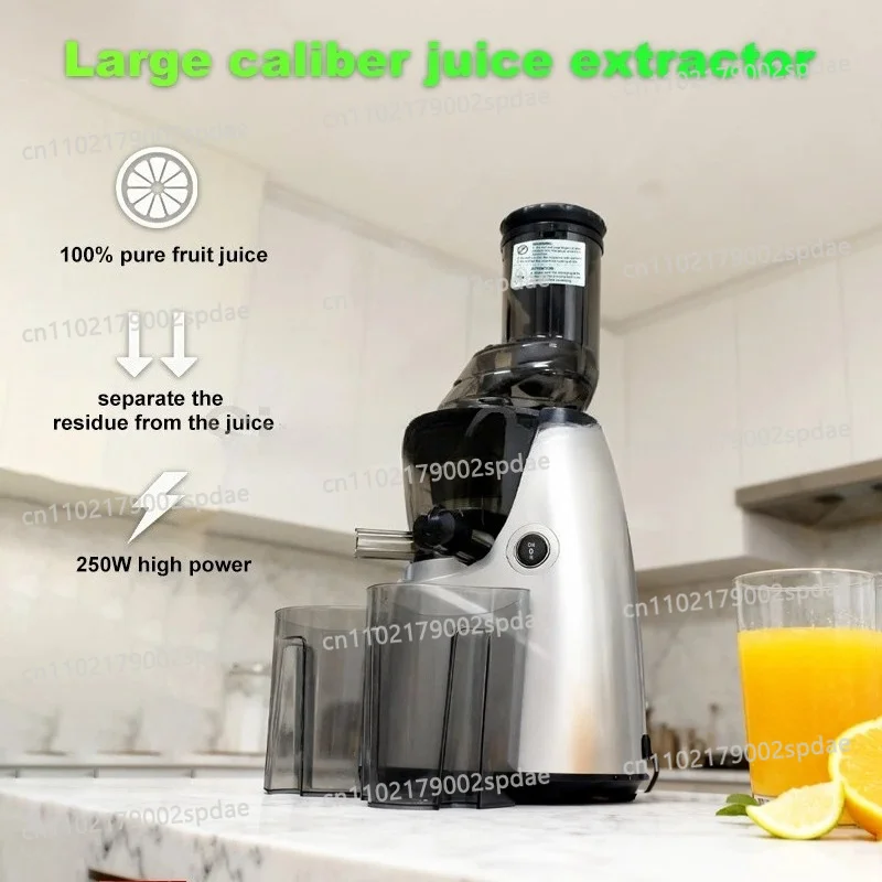 Cold Press Slow Masticating Juicer 82mm Feed Chute 52RPM Juice Extractor For Whole Fruits Household Kitchen Use