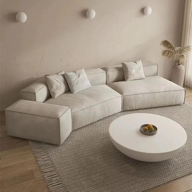 S style Italian minimalist modern ultra-wide technology cloth free cleaning special-shaped sofa