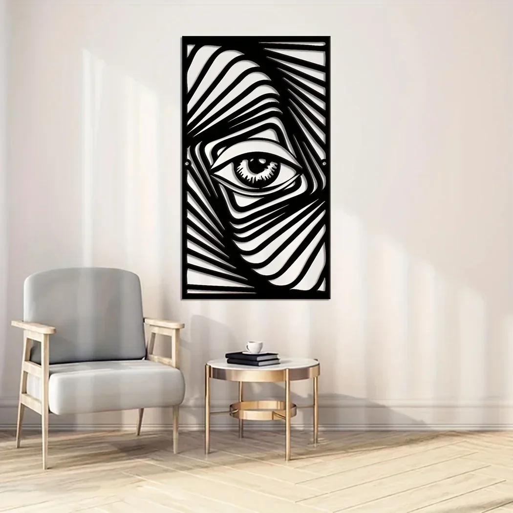 CIFBUY Decorazione 1pc Occhio astratto Decorazioni per la casa, Ornamento per decorazioni da parete per occhi, Arte da parete in metallo con occhio di zebra, Decorazione da parete artistica, Schienale per la casa