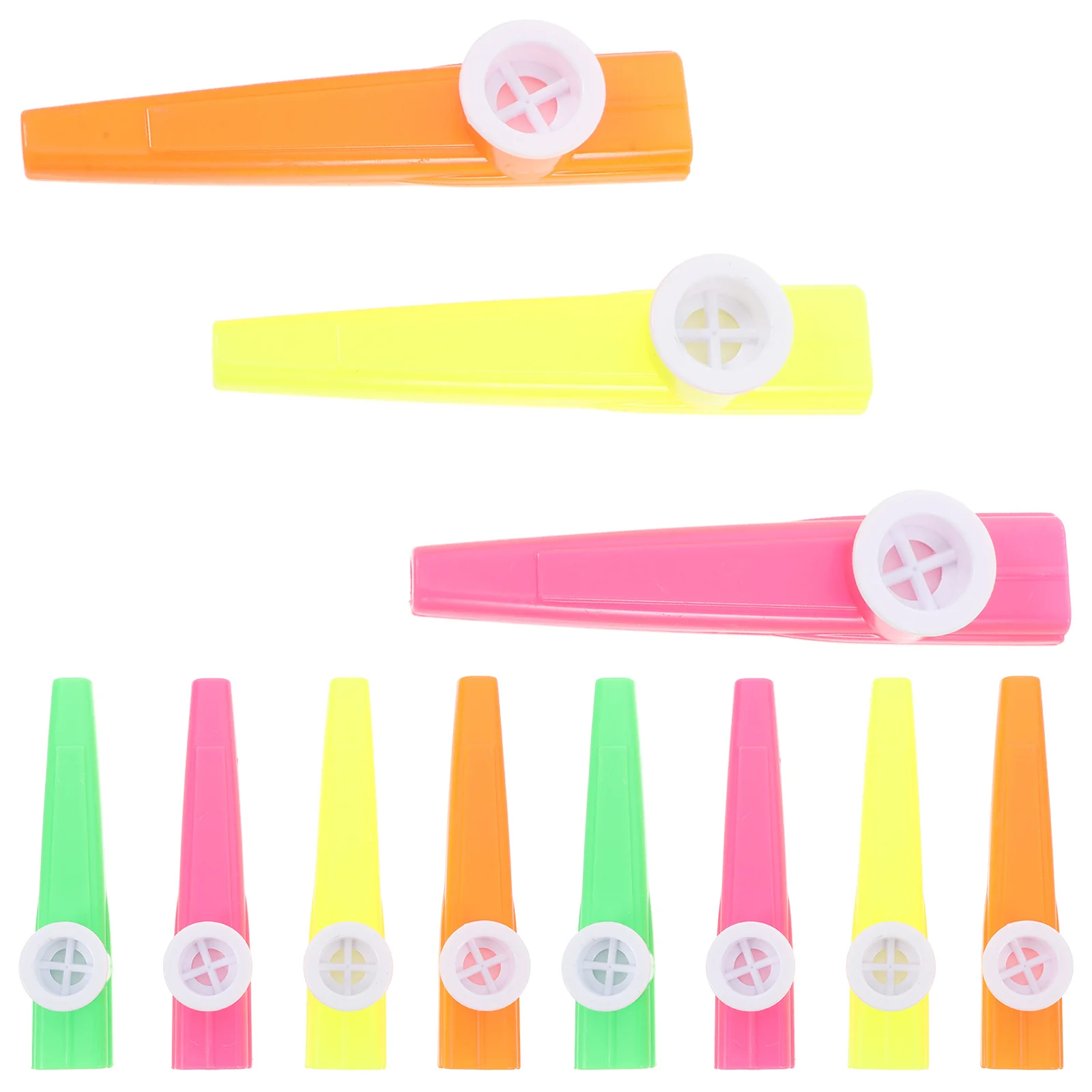 

24Pcs Mini Plastic Kazoos Assorted Colors Portable Simple Musical Instruments for Preschool Educational Flutes