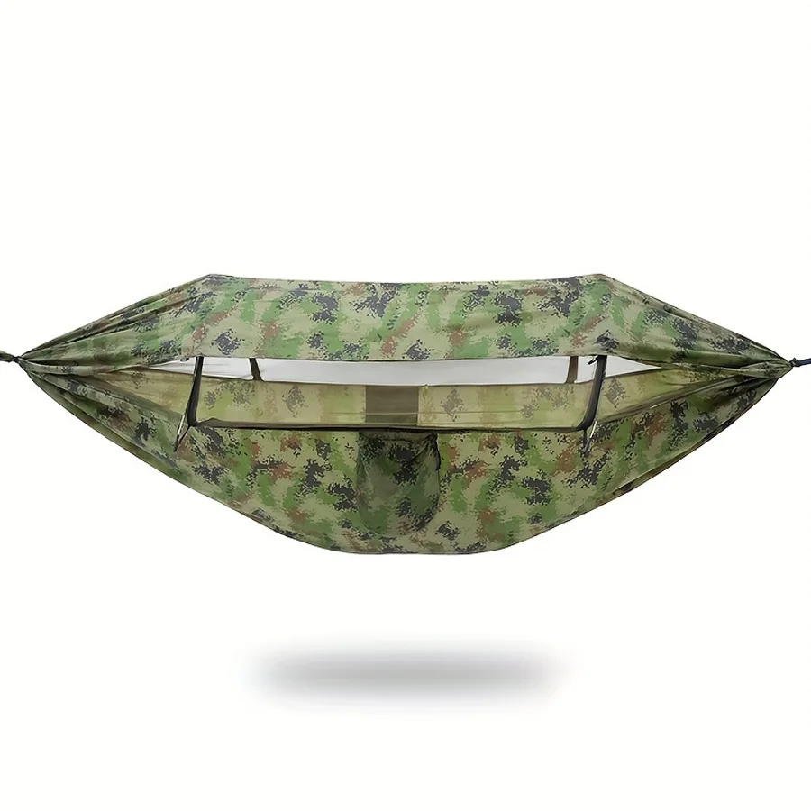 Double Layer Anti Roll Hammock with Mosquito Net Sun Canopy Portable Nylon Hammock for Backyard Beach Travel Camping view 5